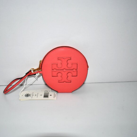 Tory Burch Handbags - Tory Burch Ella Zip Bio Vegan Leather Card Holder in Coral Crush #159084 NWT